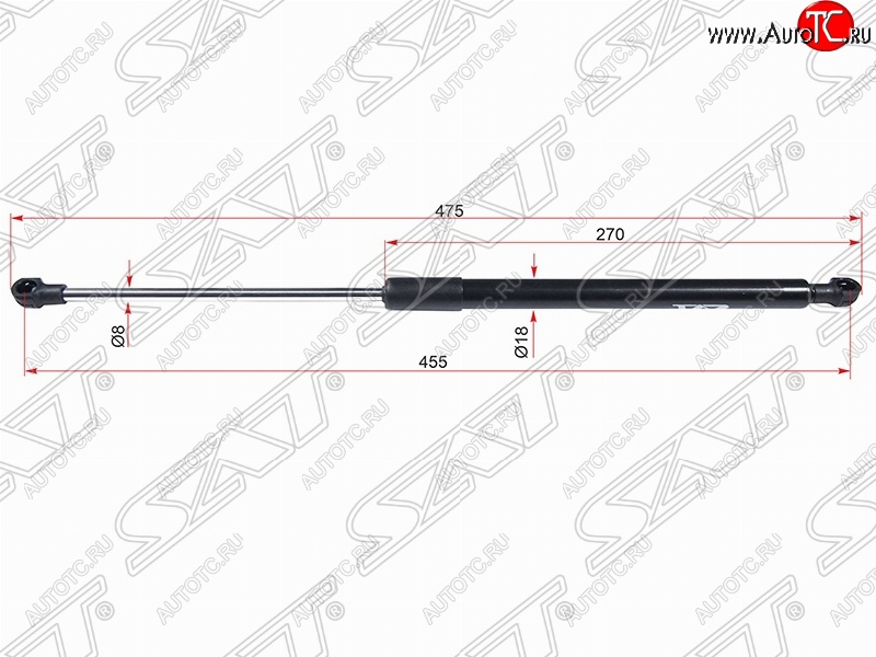 799 р. Левый газовый упор крышки багажника SAT  Toyota Caldina  T240 (2002-2007) универсал дорестайлинг, универсал рестайлинг  с доставкой в г. Новочеркасск