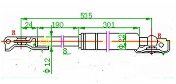 1 259 р. Левый газовый упор крышки багажника SAT  Toyota Caldina  T190 (1992-1997) дорестайлинг универсал, рестайлинг универсал  с доставкой в г. Новочеркасск. Увеличить фотографию 1