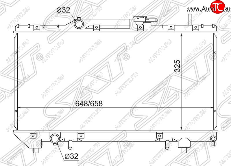 5 249 р. Радиатор двигателя SAT  Toyota Caldina ( T190,  T210) - Corona  T190  с доставкой в г. Новочеркасск