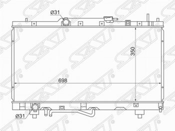 4 649 р. Радиатор двигателя SAT Toyota Caldina T210 дорестайлинг универсал (1997-1999)  с доставкой в г. Новочеркасск. Увеличить фотографию 1
