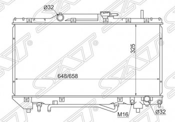 4 599 р. Радиатор двигателя SAT Toyota Caldina T210 дорестайлинг универсал (1997-1999)  с доставкой в г. Новочеркасск. Увеличить фотографию 1
