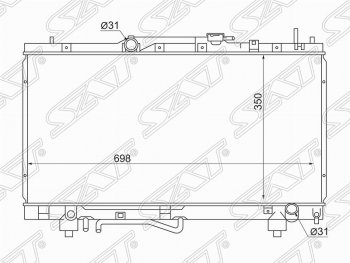 5 449 р. Радиатор двигателя SAT (трубчатый, МКПП/АКПП, Китай) Toyota Caldina T210 дорестайлинг универсал (1997-1999)  с доставкой в г. Новочеркасск. Увеличить фотографию 1