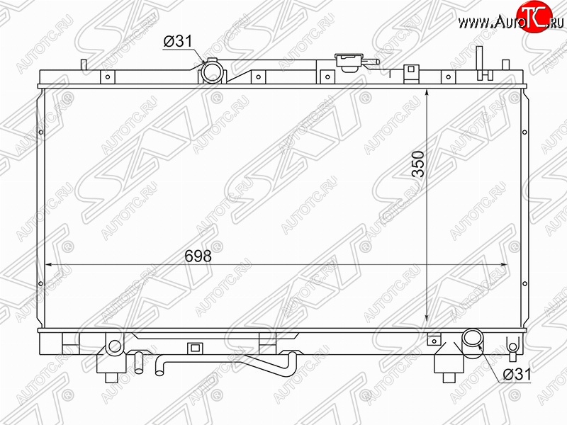 5 449 р. Радиатор двигателя SAT (трубчатый, МКПП/АКПП, Китай) Toyota Caldina T210 дорестайлинг универсал (1997-1999)  с доставкой в г. Новочеркасск