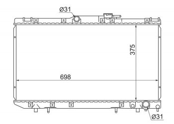 5 999 р. Радиатор двигателя SAT Toyota Caldina T210 дорестайлинг универсал (1997-1999)  с доставкой в г. Новочеркасск. Увеличить фотографию 1