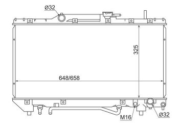 5 699 р. Радиатор двигателя SAT Toyota Caldina T210 дорестайлинг универсал (1997-1999)  с доставкой в г. Новочеркасск. Увеличить фотографию 1