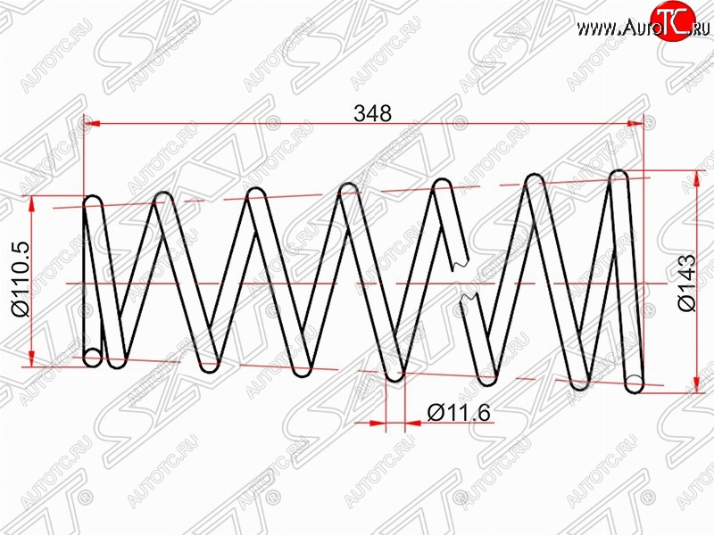 2 899 р. Комплект задних пружин SAT Toyota Carina T190 седан дорестайлинг (1992-1994)  с доставкой в г. Новочеркасск