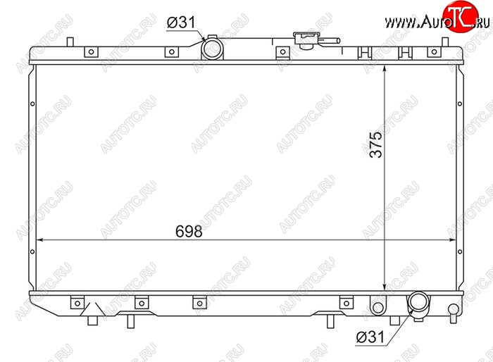 6 849 р. Радиатор двигателя SAT (пластинчатый, дизель, АКПП/МКПП, Китай) Toyota Caldina T210 дорестайлинг универсал (1997-1999)  с доставкой в г. Новочеркасск