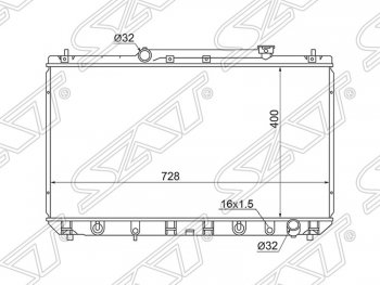 Радиатор двигателя SAT (трубчатый, 2.2, МКПП/АКПП) Toyota Mark 2 Qualis седан (1997-2002)