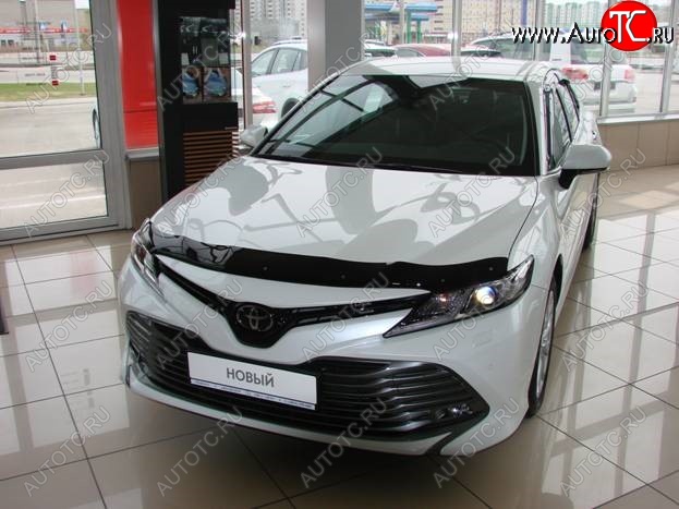 2 879 р. Дефлектор капота SIM Toyota Camry XV70 дорестайлинг (2017-2021)  с доставкой в г. Новочеркасск