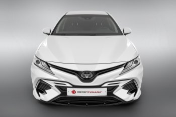 17 999 р. Накладка в центральный воздухозаборник переднего бампера Harius  Toyota Camry  XV70 (2017-2021) дорестайлинг (Неокрашенная)  с доставкой в г. Новочеркасск. Увеличить фотографию 2