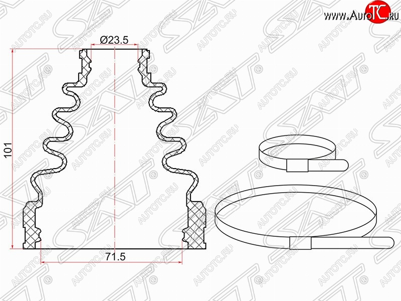 329 р. Пыльник ШРУСа (внутренний/передний) SAT  Toyota Camry  XV30 (2001-2006) дорестайлинг, рестайлинг  с доставкой в г. Новочеркасск