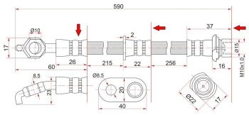 Тормозной шланг SAT (передний, правый)  Camry  V40, Vista  седан