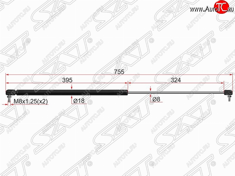 829 р. Газовый упор капота SAT  Toyota Camry  XV30 (2001-2006) дорестайлинг, рестайлинг  с доставкой в г. Новочеркасск