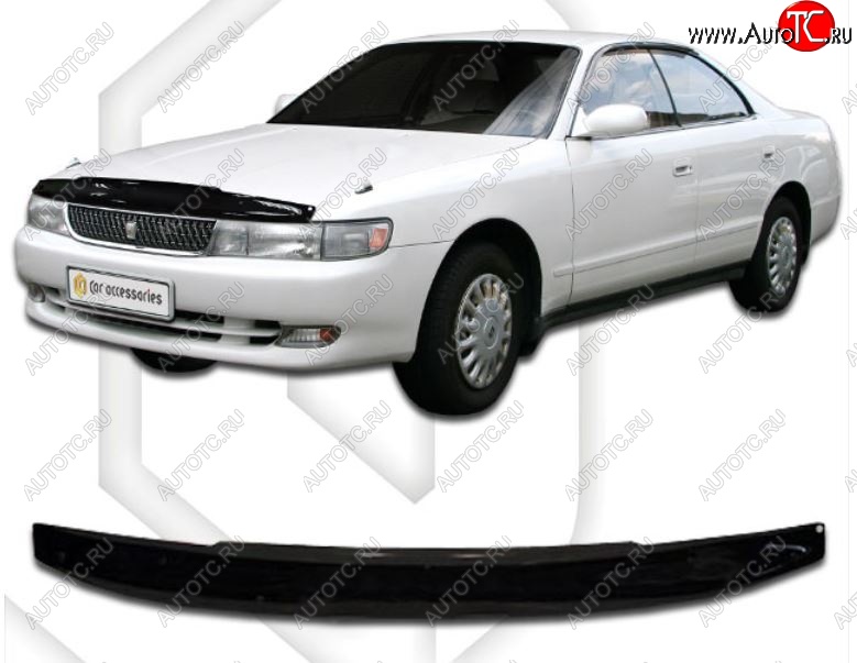 1 999 р. Дефлектор капота CA-Plastiс  Toyota Chaser (1992-1996) (Classic черный, Без надписи)  с доставкой в г. Новочеркасск