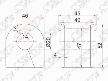 Резиновая втулка заднего стабилизатора (D=20) SAT  Chaser, Cresta ( X90,  X100), Mark 2 ( X90,  X100)