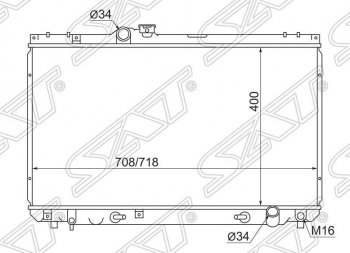 Радиатор двигателя SAT Toyota Mark 2 X110 седан дорестайлинг (2000-2002)