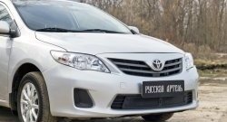 1 799 р. Защитная сетка решетки переднего бампера РА  Toyota Corolla  E150 (2009-2013) седан рестайлинг  с доставкой в г. Новочеркасск. Увеличить фотографию 3