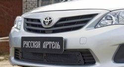 1 799 р. Защитная сетка решетки переднего бампера РА Toyota Corolla E150 седан рестайлинг (2009-2013)  с доставкой в г. Новочеркасск. Увеличить фотографию 1