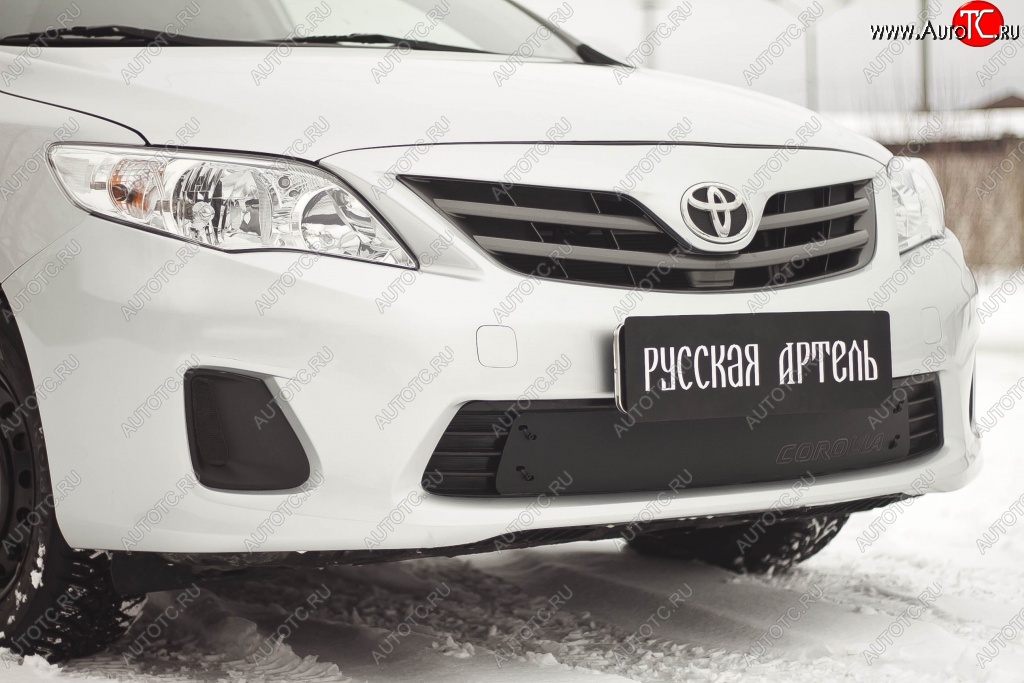 779 р. Зимняя заглушка решетки переднего бампера РА  Toyota Corolla ( E140,  E150) (2009-2013) седан рестайлинг, седан рестайлинг  с доставкой в г. Новочеркасск