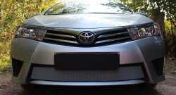 1 539 р. Сетка на бампер Russtal (хром) Toyota Corolla E180 дорестайлинг (2013-2016)  с доставкой в г. Новочеркасск. Увеличить фотографию 3