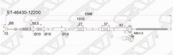 889 р. Левый Трос стояночного тормоза (ручника) SAT Toyota Corolla E110 седан рестайлинг (2000-2002)  с доставкой в г. Новочеркасск. Увеличить фотографию 2