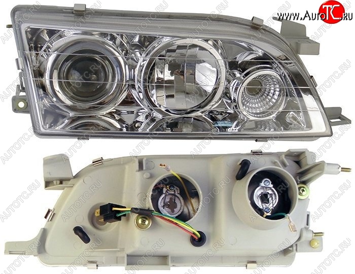 3 299 р. Правая фара SAT (диод/линза) Toyota Corolla E100 седан (1991-2002)  с доставкой в г. Новочеркасск