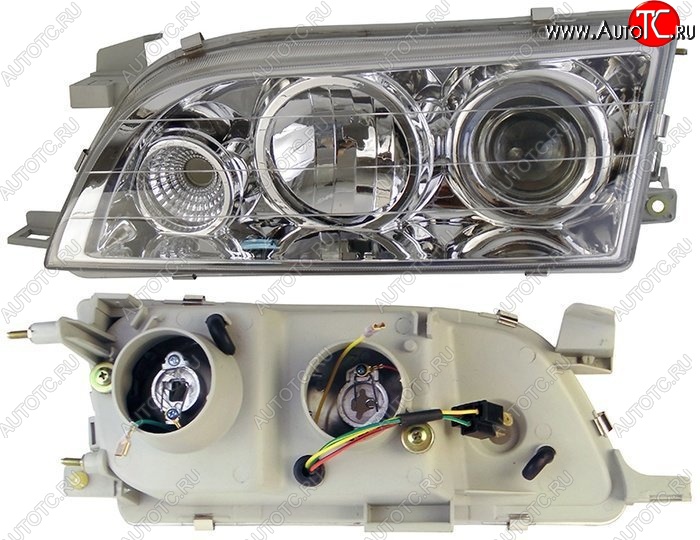 3 299 р. Левая фара SAT (хрусталь, линза) Toyota Corolla E100 седан (1991-2002)  с доставкой в г. Новочеркасск