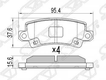 Колодки тормозные SAT (задние) Toyota (Тойота) Corolla Fielder (Королла)  E120 (2000-2006) E120 универсал дорестайлинг, универсал 1-ый рестайлинг, универсал 2-ой рестайлинг