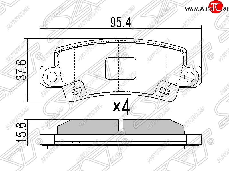 919 р. Колодки тормозные SAT (задние) Toyota Corolla Fielder E120 универсал дорестайлинг (2000-2002)  с доставкой в г. Новочеркасск