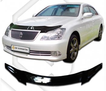 2 079 р. Дефлектор капота CA-Plastiс Toyota Crown S180 седан рестайлинг (2005-2008) (Classic черный, Без надписи)  с доставкой в г. Новочеркасск. Увеличить фотографию 1