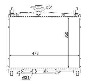 4 469 р. Радиатор двигателя SAT  Toyota Echo  XP10 - Yaris  XP10  с доставкой в г. Новочеркасск. Увеличить фотографию 1
