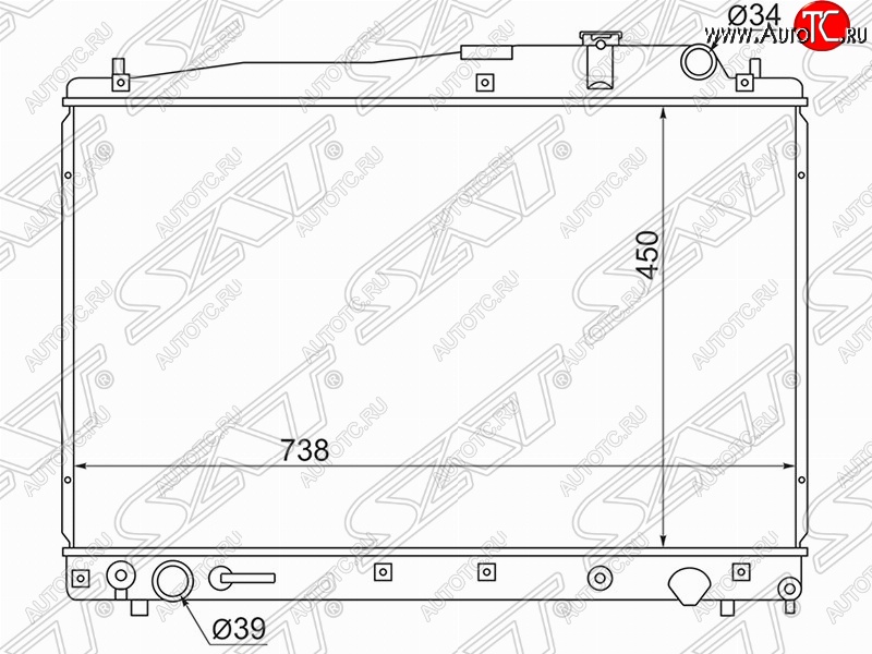 12 799 р. Радиатор двигателя SAT Toyota Estima AHR10,XR30, XR40 (2000-2006)  с доставкой в г. Новочеркасск