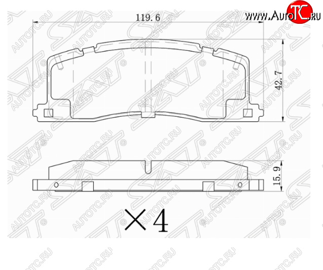 999 р. Комплект задних тормозных колодок SAT  Toyota Estima  XR10,XR20 - Estima Emina  XR10, XR20  с доставкой в г. Новочеркасск