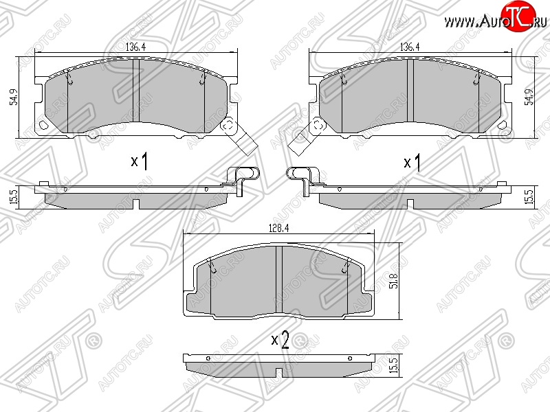 1 379 р. Колодки тормозные SAT (передние) Toyota Estima XR10,XR20 (1990-1999)  с доставкой в г. Новочеркасск