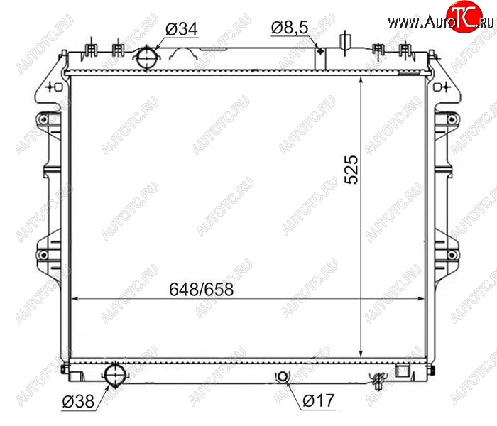 12 299 р. Радиатор двигателя SAT  Toyota Fortuner  AN50/AN60 - Hilux ( AN10,AN20,  AN20,AN30)  с доставкой в г. Новочеркасск