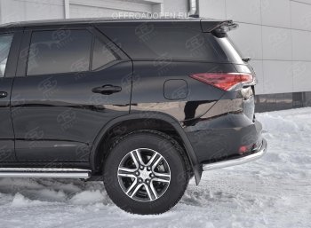 15 549 р. Защита заднего бампера (Ø63 мм, нержавейка) SLITKOFF  Toyota Fortuner  AN160 (2015-2020) дорестайлинг  с доставкой в г. Новочеркасск. Увеличить фотографию 4