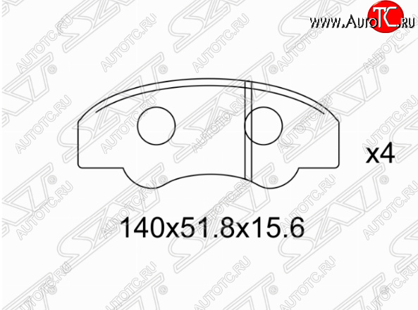 1 139 р. Комплект задних тормозных колодок SAT  Toyota Fortuner  AN160 (2015-2020) дорестайлинг  с доставкой в г. Новочеркасск