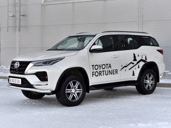 14 999 р. Защита переднего бампера (Ø63 мм, нержавейка) Russtal Toyota Fortuner AN160 рестайлинг (2020-2024)  с доставкой в г. Новочеркасск. Увеличить фотографию 3