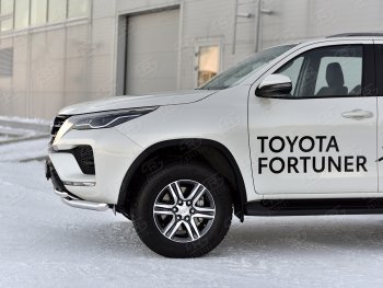 17 999 р. Защита переднего бампера (2 трубы Ø63 и 42 мм, нержавейка) Russtal Toyota Fortuner AN160 рестайлинг (2020-2024)  с доставкой в г. Новочеркасск. Увеличить фотографию 4