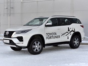 16 699 р. Защита переднего бампера (Ø75х42 мм, нержавейка) Russtal Toyota Fortuner AN160 рестайлинг (2020-2024)  с доставкой в г. Новочеркасск. Увеличить фотографию 3