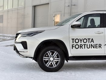 16 699 р. Защита переднего бампера (Ø75х42 мм, нержавейка) Russtal Toyota Fortuner AN160 рестайлинг (2020-2024)  с доставкой в г. Новочеркасск. Увеличить фотографию 4