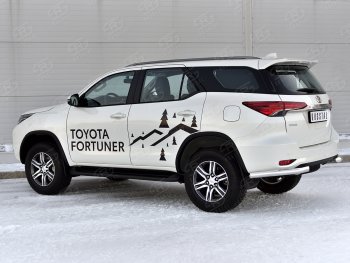 15 799 р. Защита заднего бампера (Ø63 мм уголки, нержавейка) SLITKOFF  Toyota Fortuner  AN160 (2020-2025) рестайлинг  с доставкой в г. Новочеркасск. Увеличить фотографию 4