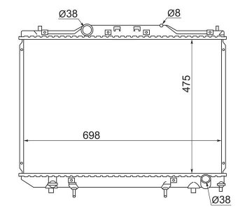 Радиатор двигателя SAT Toyota Nadia XN10 дорестайлинг (1998-2001)