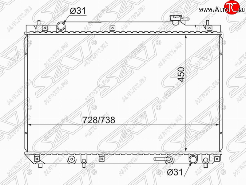 7 299 р. Радиатор двигателя SAT Toyota Harrier XU10 дорестайлинг (1997-2000)  с доставкой в г. Новочеркасск
