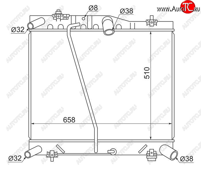 13 649 р. Радиатор двигателя SAT  Toyota Hiace  H200 (2004-2017) минивэн (Япония) дорестайлинг , минивэн (Япония) 1-ый рестайлинг, минивэн (Япония) 2-ой рестайлинг, минивэн (Япония) 3-ий рестайлинг  с доставкой в г. Новочеркасск