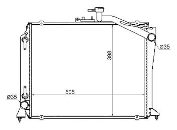 Радиатор двигателя SAT (GASOLINE) Toyota (Тойота) Hiace (Хайс)  H100 (1989-2004) H100 минивэн дорестайлинг (Япония), минивэн 1-ый рестайлинг (Япония), минивэн (Япония)  2-ой рестайлинг