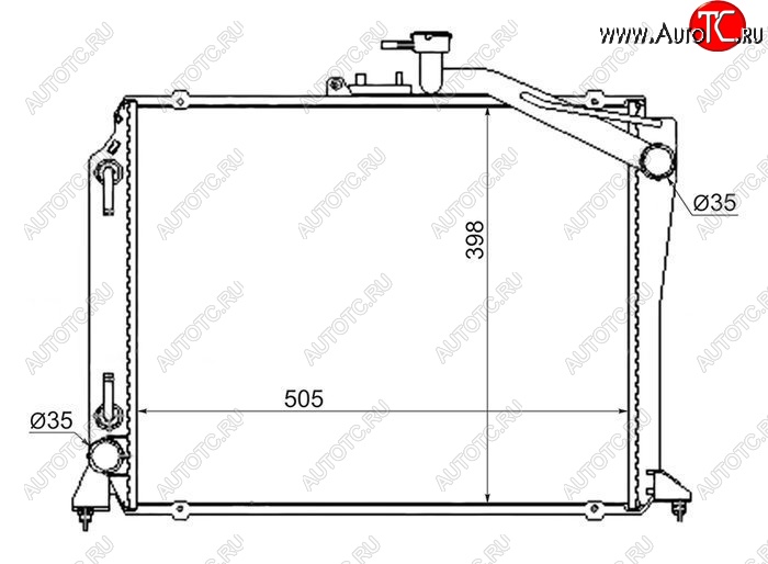 10 749 р. Радиатор двигателя SAT (GASOLINE)  Toyota Hiace  H100 (1989-2004) минивэн дорестайлинг (Япония), минивэн 1-ый рестайлинг (Япония), минивэн (Япония)  2-ой рестайлинг  с доставкой в г. Новочеркасск