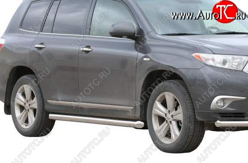 26 999 р. Защита порогов ТехноСфера (Техно Сфера) (нержавейка, 63.5 mm) Toyota Highlander XU40 рестайлинг (2010-2013)  с доставкой в г. Новочеркасск