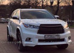 5 399 р. Решётка радиатора TopKontur Design Toyota Highlander XU50 дорестайлинг (2013-2017)  с доставкой в г. Новочеркасск. Увеличить фотографию 2