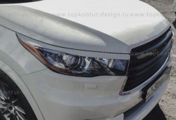 2 199 р. Реснички на фары TopKontur Design  Toyota Highlander  XU50 (2013-2017) дорестайлинг (Неокрашенные)  с доставкой в г. Новочеркасск. Увеличить фотографию 1